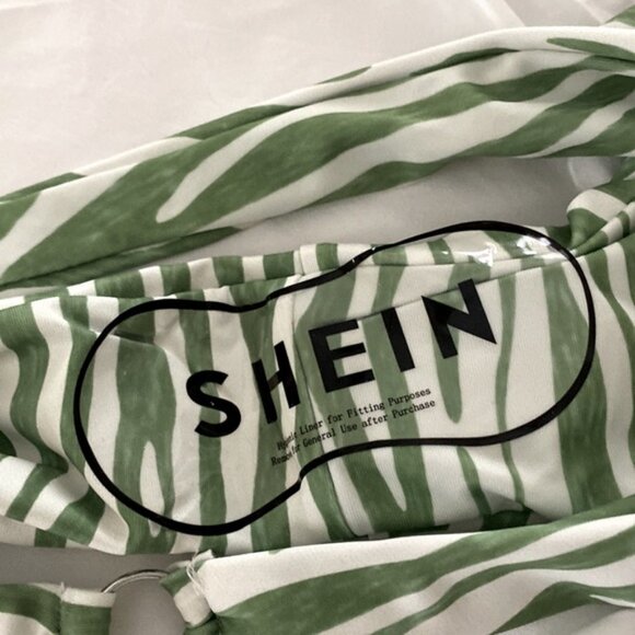 SHEIN NWOT Tanga Zebra Stripe Triangle Bikini - Picture 10 of 12